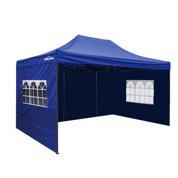 Sealey DG169 │ Dellonda Premium 3x4.5m Pop-Up Gazebo & Side Walls, PVC Coated, Water-Resistant Fabric with Carry Bag, Rope, Stakes & Weight Bags - Blue