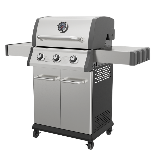 Sealey DG16 │ Dellonda 3 Burner Deluxe Gas BBQ Grill with Piezo Ignition & Thermometer - Stainless Steel