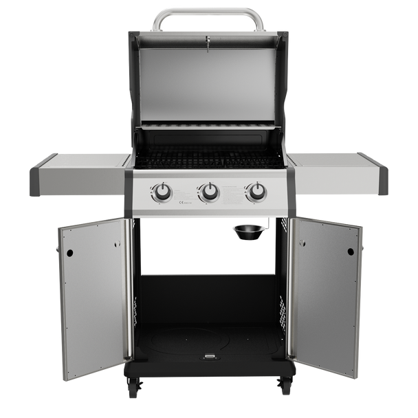 Sealey DG16 │ Dellonda 3 Burner Deluxe Gas BBQ Grill with Piezo Ignition & Thermometer - Stainless Steel