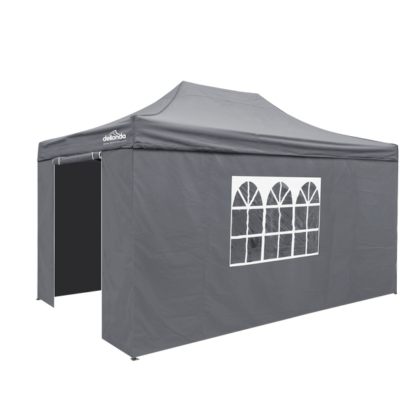 Sealey DG171 │ Dellonda Premium 3x4.5m Pop-Up Gazebo & Side Walls, PVC Coated, Water-Resistant Fabric with Carry Bag, Rope, Stakes & Weight Bags - Grey