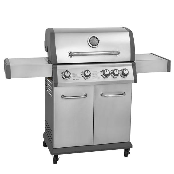 Sealey DG17 │ Dellonda 4+1 Burner Deluxe Gas BBQ Grill with Piezo Ignition & Thermometer - Stainless Steel