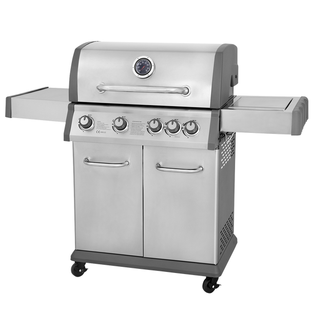 Sealey DG17 │ Dellonda 4+1 Burner Deluxe Gas BBQ Grill with Piezo Ignition & Thermometer - Stainless Steel