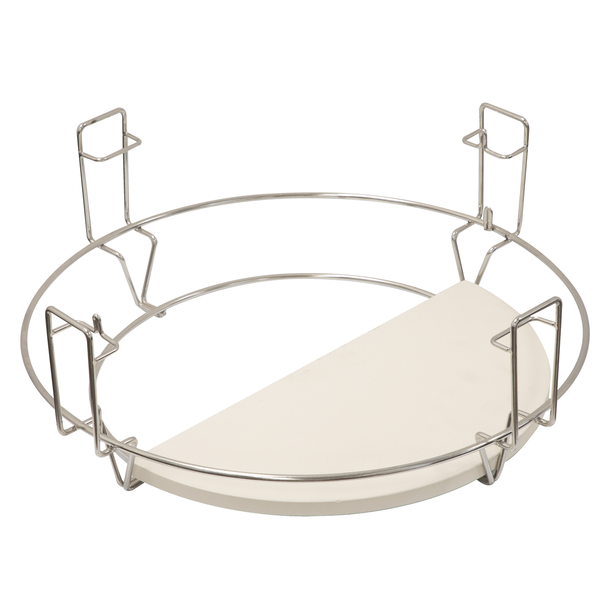 Sealey DG185 │ Dellonda Half-Moon Ceramic Heat Deflector Plates for Kamado BBQs 15"(38cm) 2pc