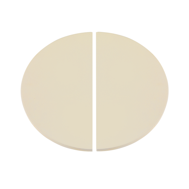 Sealey DG185 │ Dellonda Half-Moon Ceramic Heat Deflector Plates for Kamado BBQs 15"(38cm) 2pc