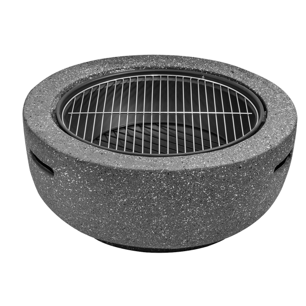 Sealey DG189 │ Dellonda Round MgO Fire Pit with BBQ Grill & Safety Mesh Screen 60cm - Dark Grey