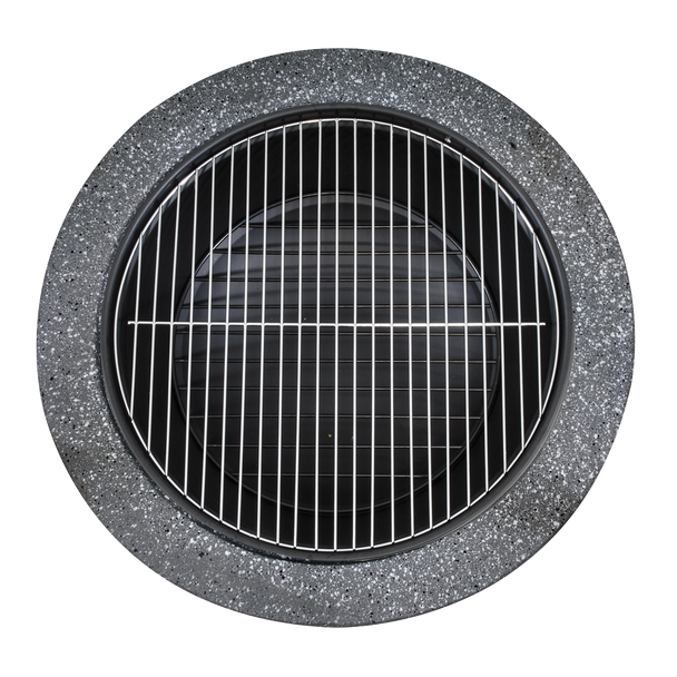 Sealey DG189 │ Dellonda Round MgO Fire Pit with BBQ Grill & Safety Mesh Screen 60cm - Dark Grey