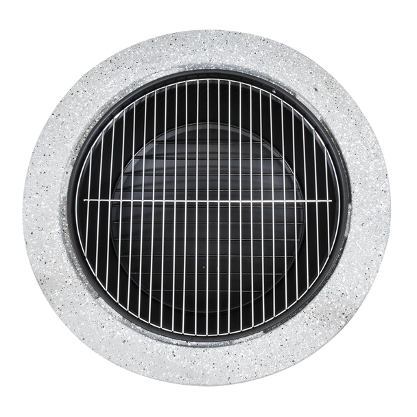 Sealey DG190 │ Dellonda Round MgO Fire Pit with BBQ Grill & Safety Mesh Screen 75cm - Light Grey