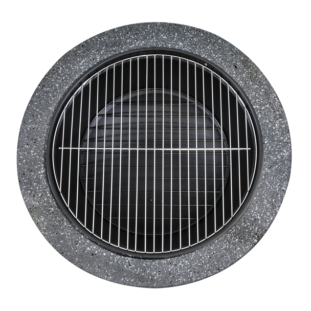 Sealey DG191 │ Dellonda Round MgO Fire Pit with BBQ Grill & Safety Mesh Screen 75cm - Dark Grey