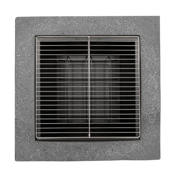 Sealey DG193 │ Dellonda Square MgO Fire Pit with BBQ Grill, Safety Mesh Screen - Dark Grey