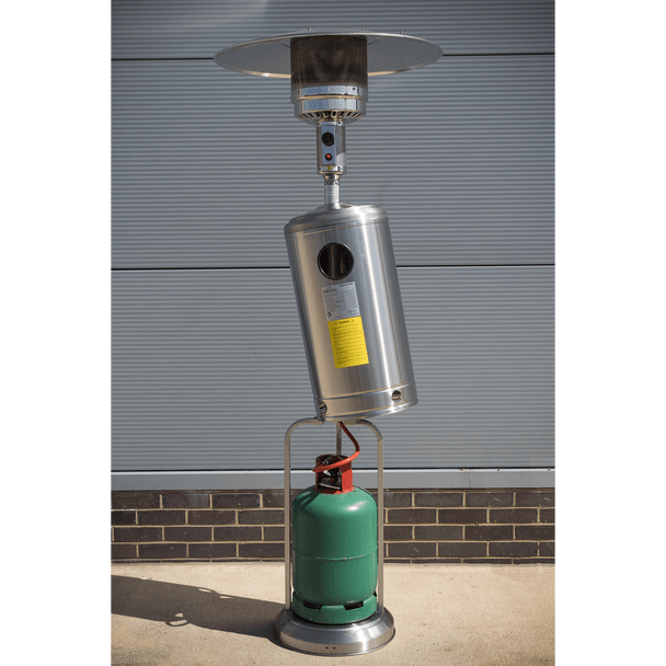 Sealey DG2 │ Dellonda Outdoor Garden Gas Patio Heater 13kW Commercial & Domestic Use, Stainless Steel