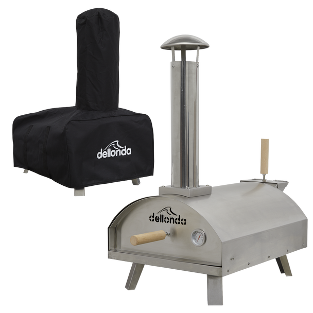 Sealey DG219 │ Dellonda Wood-Fired Pizza Oven, Pizza Peel & Cover 14" - Stainless Steel