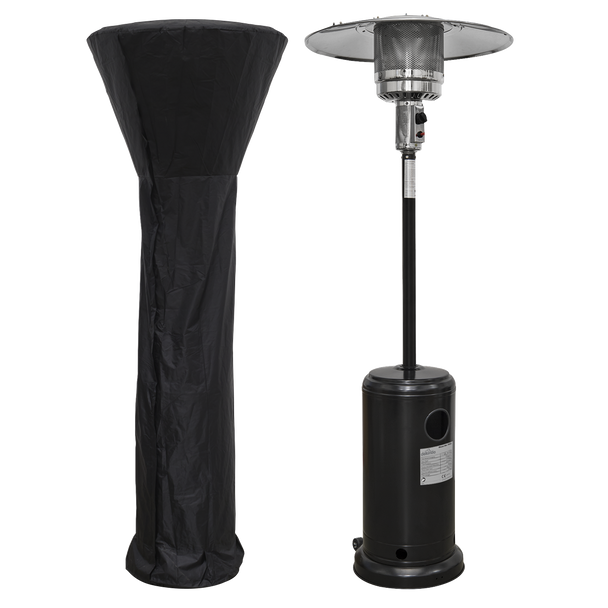 Sealey DG220 │ Dellonda Freestanding Gas Patio Heater 13kW with wheels for Commercial & Domestic Use, Supplied with Cover, Black