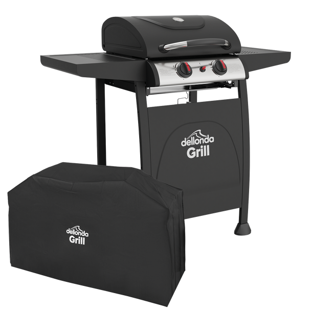 Sealey DG227 │ Dellonda 2 Burner Gas BBQ Grill with Piezo Ignition, Thermometer & Cover