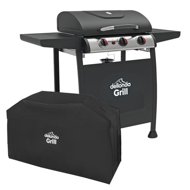 Sealey DG228 │ Dellonda 3 Burner Gas BBQ Grill with Piezo Ignition, Thermometer & Cover
