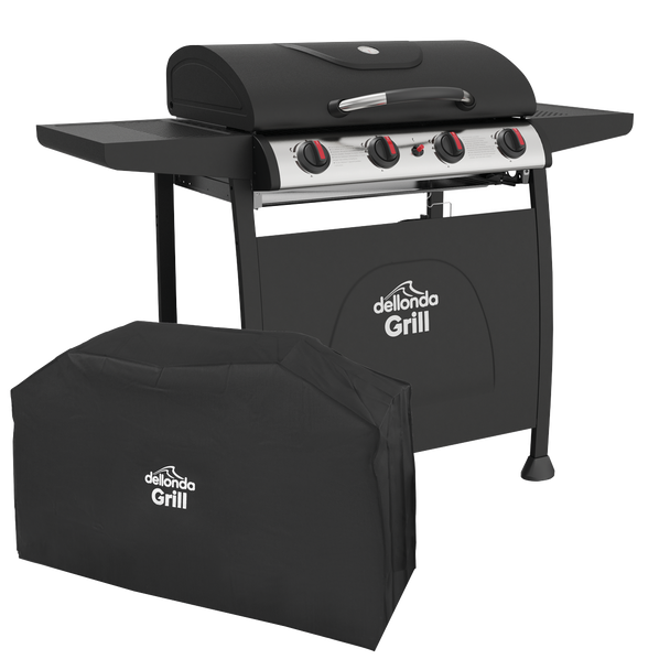 Sealey DG229 │ Dellonda 4 Burner Gas BBQ Grill with Piezo Ignition, Thermometer & Cover