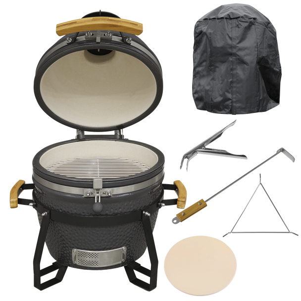 Sealey DG235 │ Dellonda Deluxe 16"(40cm) Ceramic Kamado Style BBQ, Cover, Grid Gripper, Heat Deflector & Heat Deflector Support