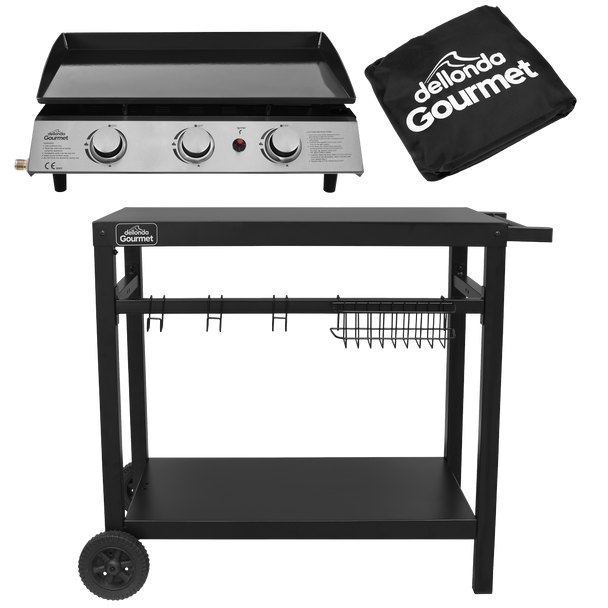 Sealey DG250 │ Dellonda 3 Burner Portable Gas Plancha, Cover & Trolley
