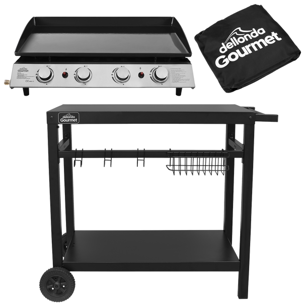 Sealey DG251 │ Dellonda 4 Burner Portable Gas Plancha, Cover & Trolley