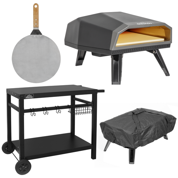 Sealey DG262 │ Dellonda Gas Pizza Oven with Water-Resistant Cover/Carry Bag, 12" Pizza Peel & Plancha Trolley