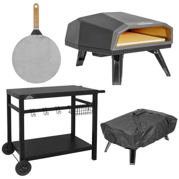 Sealey DG262 │ Dellonda Gas Pizza Oven with Water-Resistant Cover/Carry Bag, 12" Pizza Peel & Plancha Trolley