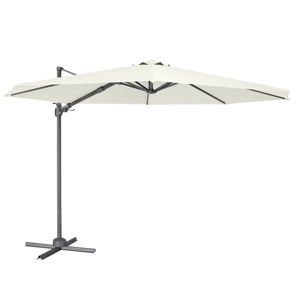 Sealey DG268 │ Dellonda Cantilever Parasol with 360° Rotation, Tilt & Cover 3m - Cream