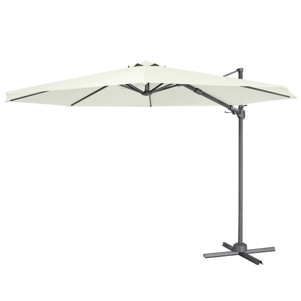 Sealey DG268 │ Dellonda Cantilever Parasol with 360° Rotation, Tilt & Cover 3m - Cream