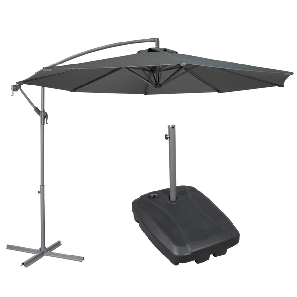 Sealey DG270 │ Dellonda Banana Parasol with Cover & Base 3m - Grey
