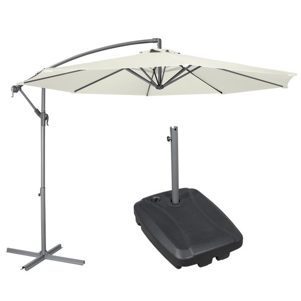 Sealey DG271 │ Dellonda Banana Parasol with Cover & Base 3m - Cream