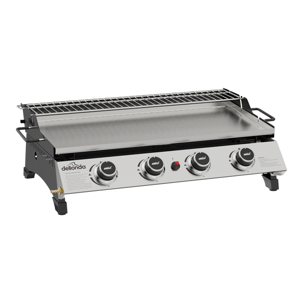 Sealey DG277 │ Dellonda 4 Burner Stainless Steel Portable Gas Plancha with Warming Rack 10kW