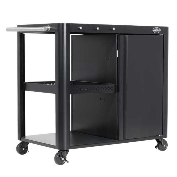 Sealey DG282 │ Dellonda BBQ/Plancha Workstation Trolley with Cupboard, Extension Table & Utensil Hooks, Black