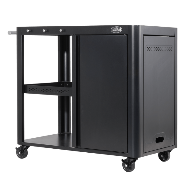 Sealey DG282 │ Dellonda BBQ/Plancha Workstation Trolley with Cupboard, Extension Table & Utensil Hooks, Black