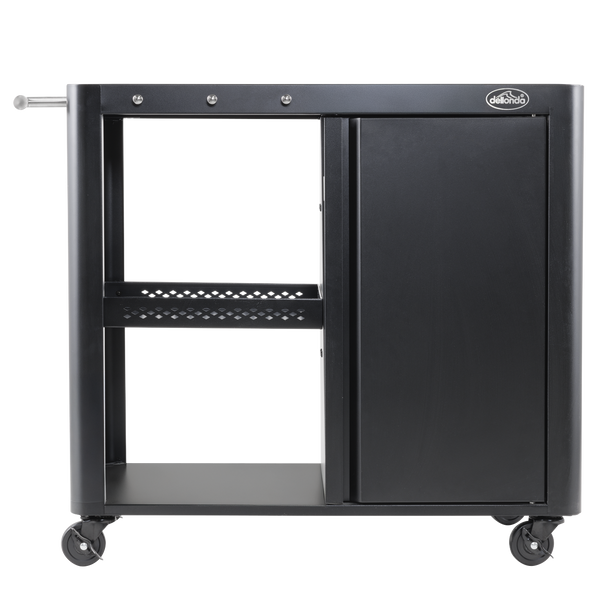 Sealey DG282 │ Dellonda BBQ/Plancha Workstation Trolley with Cupboard, Extension Table & Utensil Hooks, Black