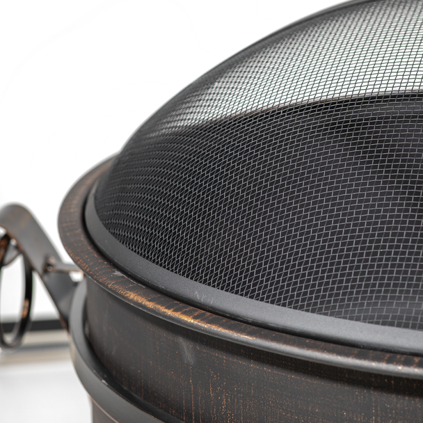 Sealey DG42 │ Dellonda 76cm Deluxe 2-in-1 Outdoor Fire Pit & Coffee Table Antique Bronze Effect