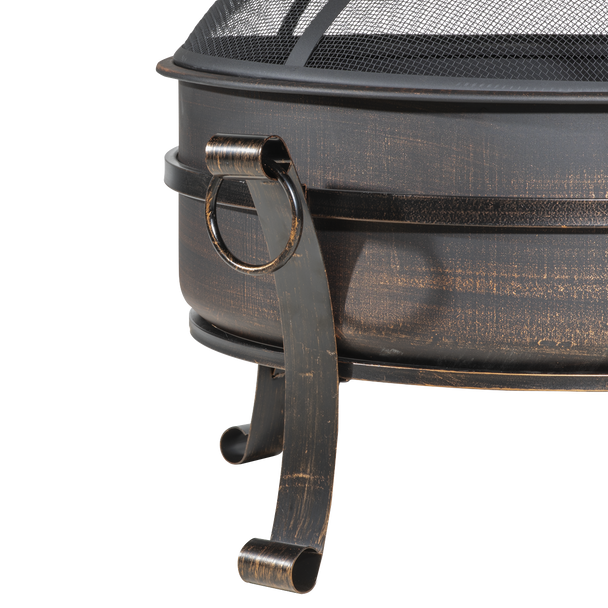 Sealey DG42 │ Dellonda 76cm Deluxe 2-in-1 Outdoor Fire Pit & Coffee Table Antique Bronze Effect