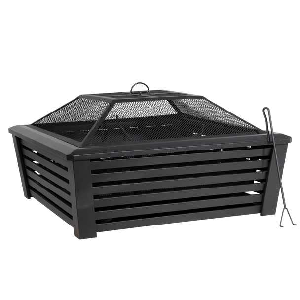 Sealey DG43 │ Dellonda 89cm Square Outdoor Fire Pit, Black