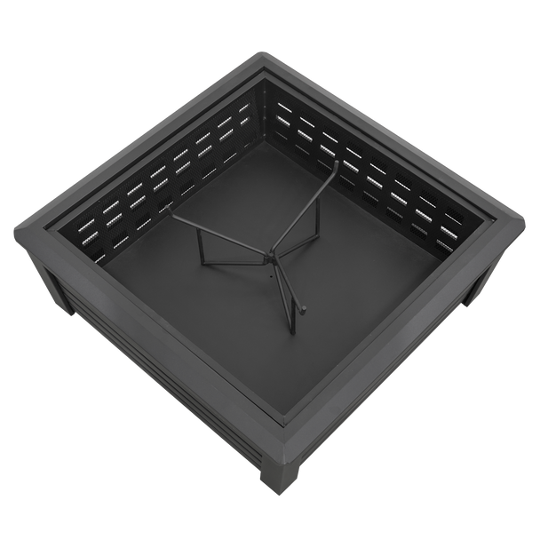 Sealey DG43 │ Dellonda 89cm Square Outdoor Fire Pit, Black