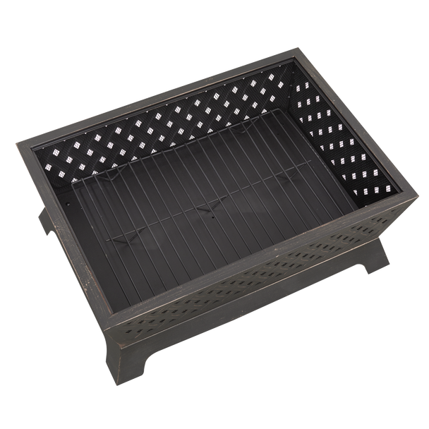 Sealey DG44 │ Dellonda 89cm Rectangular Outdoor Fire Pit, Antique Bronze Effect