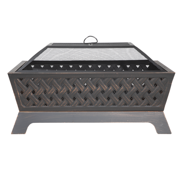 Sealey DG44 │ Dellonda 89cm Rectangular Outdoor Fire Pit, Antique Bronze Effect