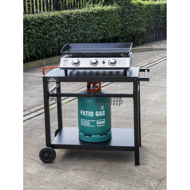 Sealey DG45 │ Dellonda Plancha Trolley with Utensil Holder - Black