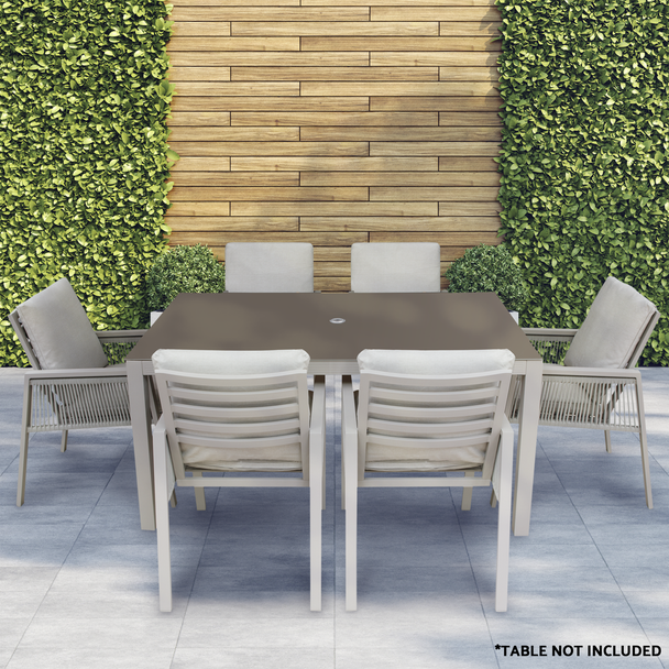 Sealey DG49 │ Dellonda Fusion Garden/Patio Dining Chairs with Armrests 6pc - Light Grey
