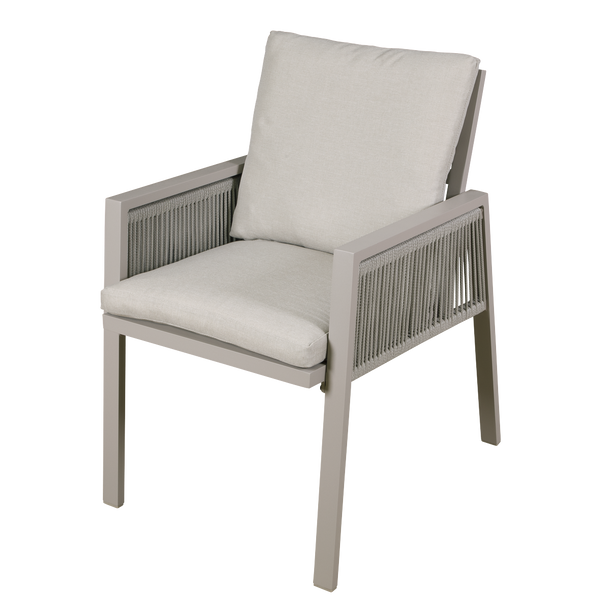 Sealey DG50 │ Dellonda Fusion Garden/Patio Dining Chairs with Armrests 4pc - Light Grey