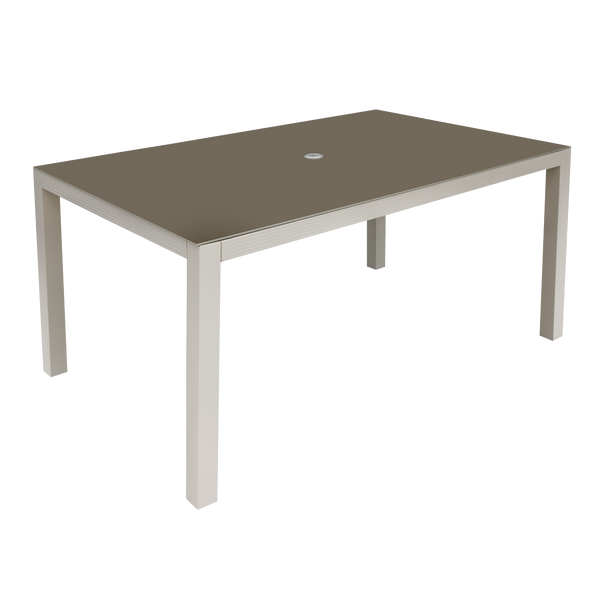 Sealey DG51 │ Dellonda Fusion Aluminium Garden Dining Table with Tempered Glass & Parasol Hole - Light Grey