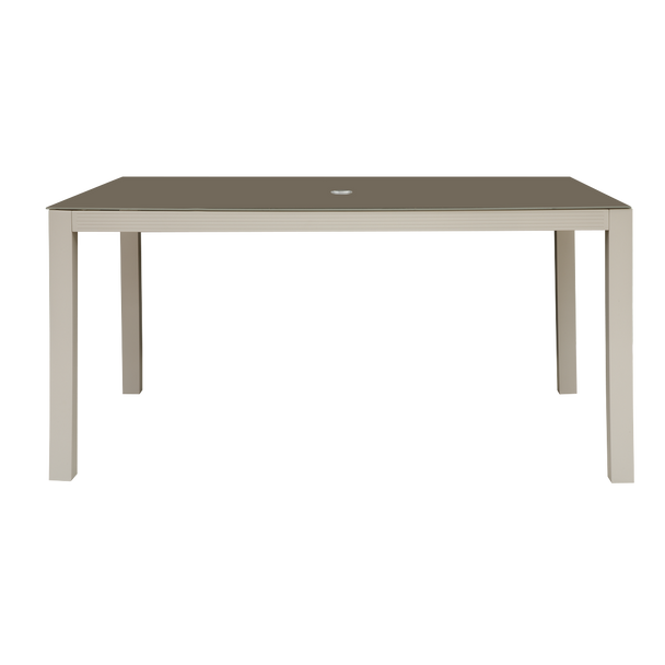 Sealey DG51 │ Dellonda Fusion Aluminium Garden Dining Table with Tempered Glass & Parasol Hole - Light Grey