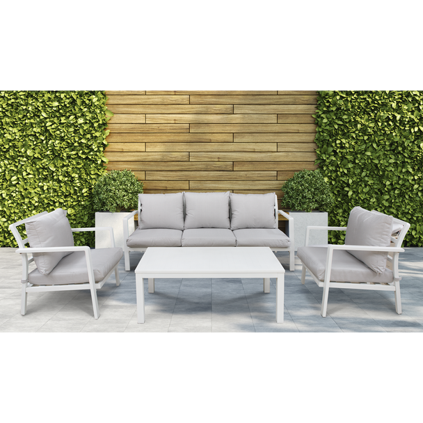 Sealey DG52 │ Dellonda Kyoto Aluminium Outdoor Sofa & Coffee Table Set 4pc
