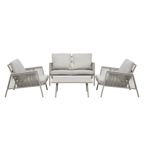 Sealey DG56 │ Dellonda Fusion Aluminium Outdoor Sofa, Arm Chairs & Coffee Table Set 4pc