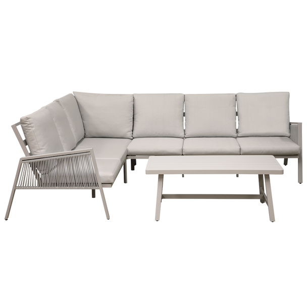 Sealey DG57 │ Dellonda Fusion Aluminium Outdoor Corner Sofa & Coffee Table Set 4pc