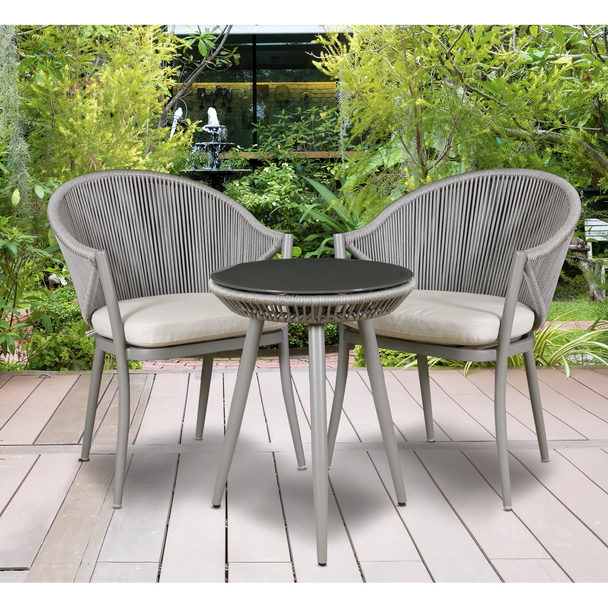 Sealey DG58 │ Dellonda Echo Aluminium Balcony Set with Tempered Glass Tabletop