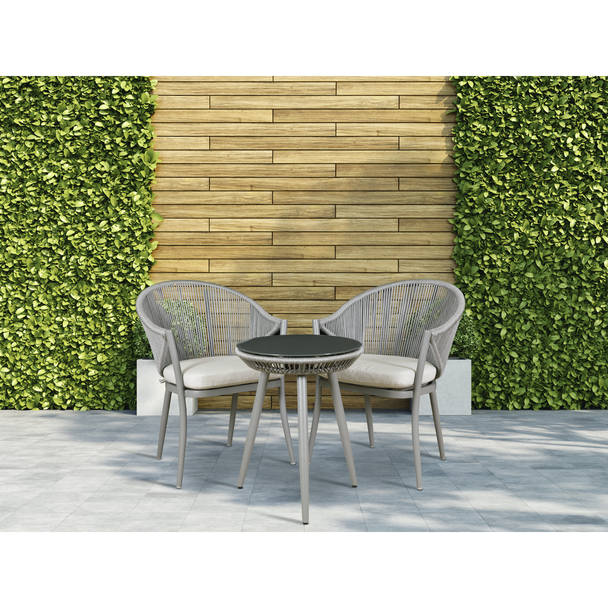 Sealey DG58 │ Dellonda Echo Aluminium Balcony Set with Tempered Glass Tabletop