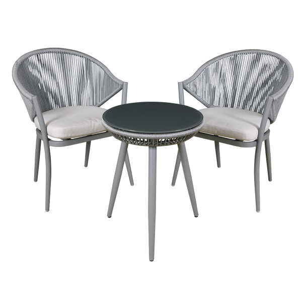 Sealey DG58 │ Dellonda Echo Aluminium Balcony Set with Tempered Glass Tabletop