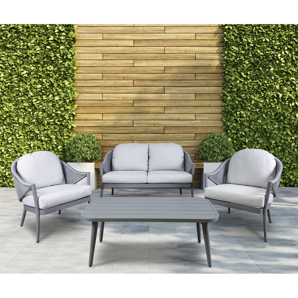 Sealey DG59 │ Dellonda Echo Aluminium Outdoor Sofa, Chair & Coffee Table Set 4pc